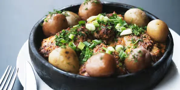 Khinkali Georgian dumplings at Saperavi Georgian Restaurant, Winnipeg, MB