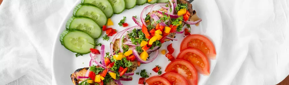 Shashlik marinated grilled meat skewers at Saperavi Georgian Restaurant, Winnipeg, MB